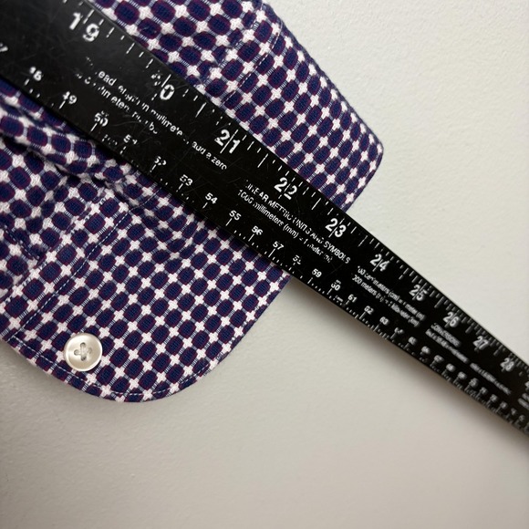 Charles Tyrwhitt Shirt Mens 15.5 34 Blue White Non Iron Slim Fit Dress Check - Picture 9 of 10